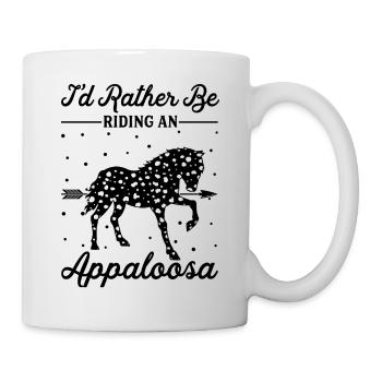 Reiten Eines Appaloosa -Pferdes - Tasse - Weiß - Rechts