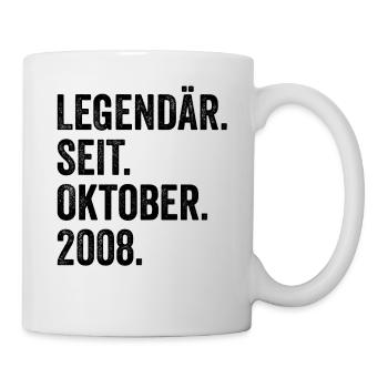 14 Jahre Legendär Seit Oktober 2008 14. Geburtstag - Tasse - Weiß - Rechts
