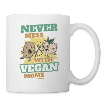 Don't mess with vegan moms - Mug - white - Right