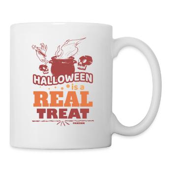 Halloween Hexe Totenkopf - Tasse - Weiß - Rechts