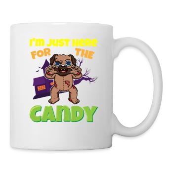 Je suis juste ici pour la bête d’Halloween effrayante de bonbons - Mug blanc - blanc - Droite