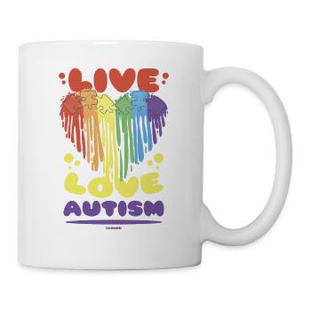 Love Life Autism Heart Asperger's Syndrome - Mug - white - Right