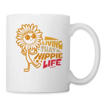 Sunflower vit la vie hippie - Mug blanc - blanc - Droite