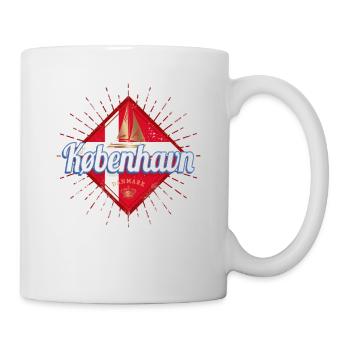Copenhagen Capital Denmark Retro Sailing Ship - Mug - white - Right