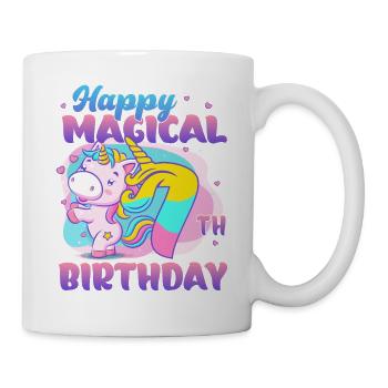Alles Gute Zum Magischen 7. Geburtstag Einhorn - Tasse - Weiß - Rechts