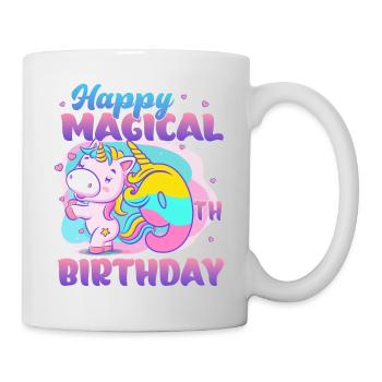 Alles Gute Zum 9. Geburtstag Einhorn Pony - Tasse - Weiß - Rechts
