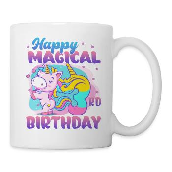 Alles Gute Zum Magischen 3. Geburtstag Einhorn - Tasse - Weiß - Rechts