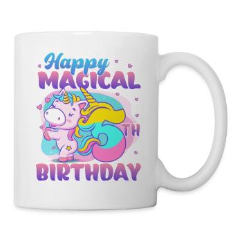 Happy Magical 5th Birthday Einhorn Pony - Tasse - Weiß - Rechts