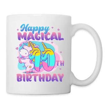 Alles Gute Zum 10. Geburtstag Einhorn Pony - Tasse - Weiß - Rechts