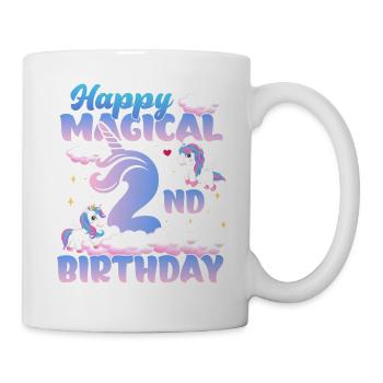 Happy Magical 2nd Birthday Einhorn Pony - Tasse - Weiß - Rechts