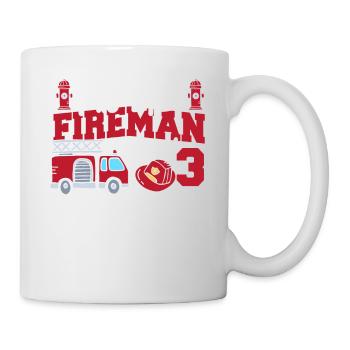 This little firefighter is now 3, - Mug - white - Right