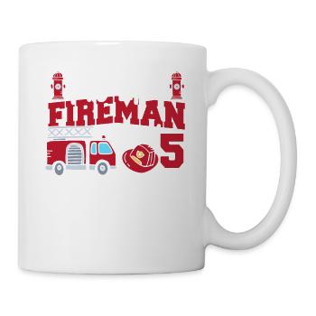 This little firefighter is now 5, - Mug - white - Right