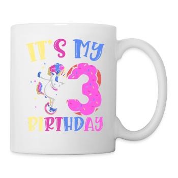 Es Ist Mein 3 Geburtstag Dabbing Unicorn Pony 3. - Tasse - Weiß - Rechts