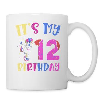 Es Ist Mein 12 Geburtstag Dabbing Einhorn Pony 12. - Tasse - Weiß - Rechts
