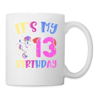 C’est mon 13e anniversaire Dabbing Unicorn Pony - Mug blanc - blanc - Droite