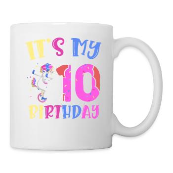 Es Ist Mein 10. Geburtstag Dabbing Unicorn Pony - Tasse - Weiß - Rechts
