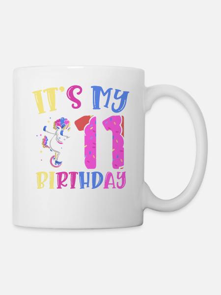 Es Ist Mein 11 Geburtstag Tupfende Einhorn Pony - Tasse - Weiß