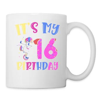 It's my 16th birthday dabbing unicorn pony - Mug - white - Right