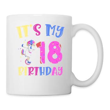 C’est mon 18e anniversaire Dabbing Unicorn Pony - Mug blanc - blanc - Droite