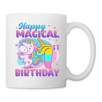 Happy Magical 1st Birthday Einhorn Pony - Tasse - Weiß - Rechts