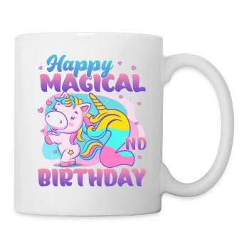 Happy Magical 2nd Birthday Unicorn Pony - Mug - white - Right
