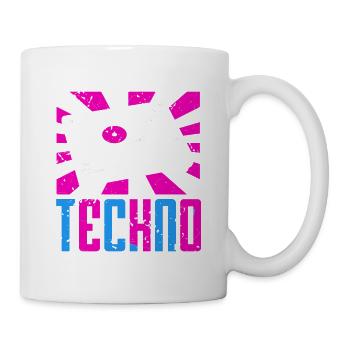 TECHNO Retro Vintage Cool DJ Designs T-Shirt - Mug blanc - blanc - Droite