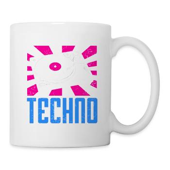 TECHNO Retro Vintage Awesome DJ Designs T-Shirt - Mug - white - Right