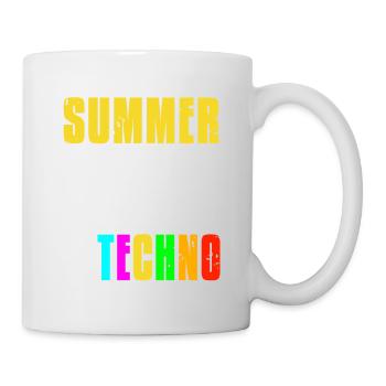 Retro Vintage Summer & TECHNO Cool Techno DJ - Mug blanc - blanc - Droite