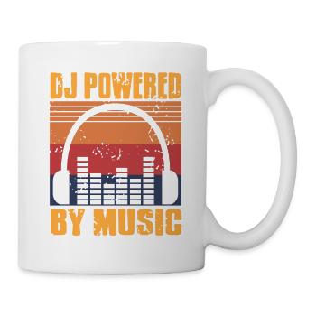 Retro Vintage DJ Powered By Music Cool DJ Designs - Mug - white - Right