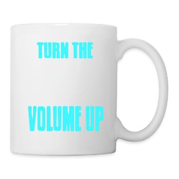 Turn The Volume Up Cool Retro DJ Techno Lover - Tasse - Weiß - Rechts