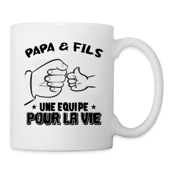 Père Et Fils Une Équipe Pour La Vie - Mug blanc - blanc - Droite