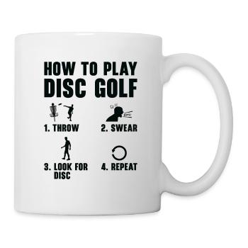 Comment jouer à Disc Golf Funnier - Mug blanc - blanc - Droite