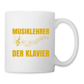 Unterschätze Niemals Einen Musiklehrer Der Klavier - Tasse - Weiß - Rechts