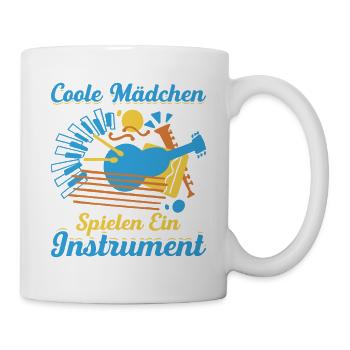 Coole Mädchen Spielen Ein Instrument - Tasse - Weiß - Rechts