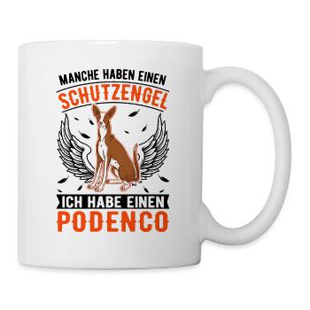 Podenco Schutzengel Spanischer Windhund Podenco - Tasse - Weiß - Rechts