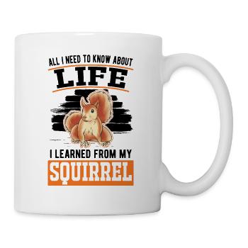 Eichhörnchen Geschenk Grauhörnchen Squirrel - Tasse - Weiß - Rechts