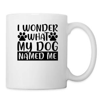 Je me demande comment mon chien m’a appelé - Mug blanc - blanc - Droite