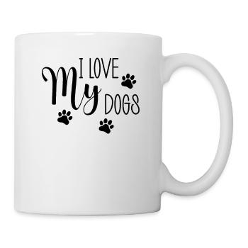 J’aime mes chiens - Mug blanc - blanc - Droite