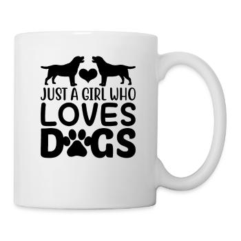 JUSTE UNE FILLE QUI AIME LES CHIENS - Mug blanc - blanc - Droite