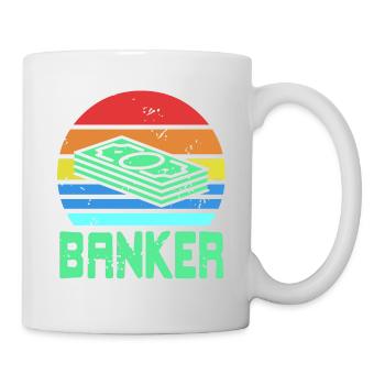 T-shirt rétro vintage BANKER Cool Banker Designs - Mug blanc - blanc - Droite