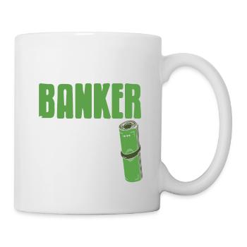 BANQUIER retraité Bonjour Pension Retro Drôle Banquier - Mug blanc - blanc - Droite