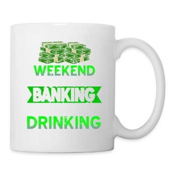 Prévisions bancaires du week-end avec une chance de boire - Mug blanc - blanc - Droite