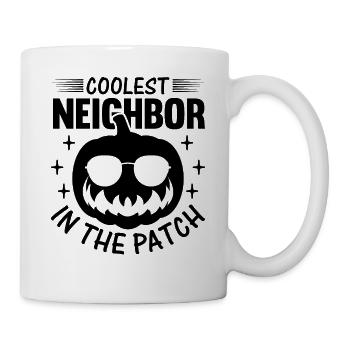 Halloween Voisin le plus cool dans le patch Halloween - Mug blanc - blanc - Droite