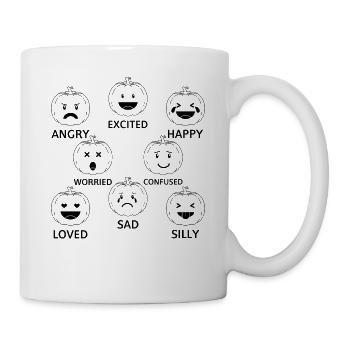 Halloween Pumpkins Funny Halloween Pumpkin Emotion - Mug - white - Right