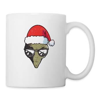 Alien Santa Claus Weihnachtspyjamas Funny Xmas PJs - Tasse - Weiß - Rechts