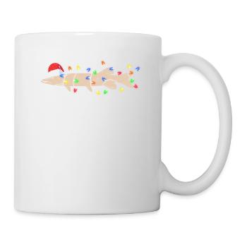 Ice Fishing Muskie Christmas Musky Funny Santa - Mug - white - Right