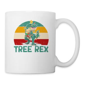 Funny Tree Rex Christmas Pajama Xmas PJs Dino - Mug - white - Right