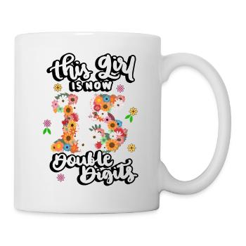 Dieses Mädchen Ist Jetzt 15 Double Digits Floral - Tasse - Weiß - Rechts