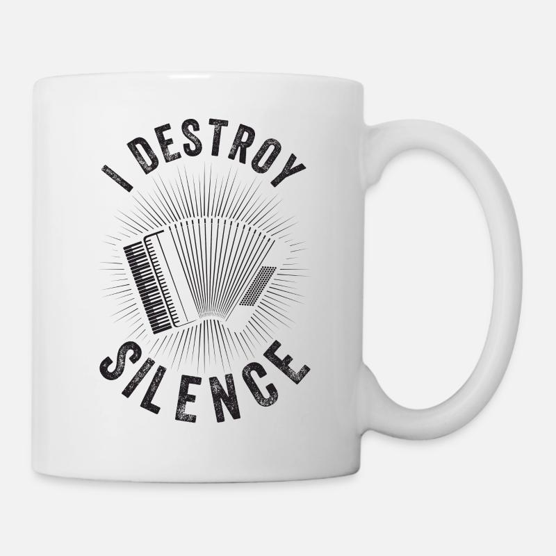 I Destroy Silence - Accordéon Vintage - Mug blanc - blanc