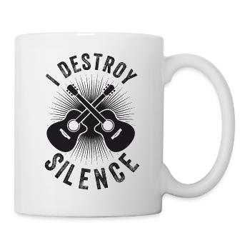 Ich Zerstöre Stille - Akustikgitarre - Tasse - Weiß - Rechts
